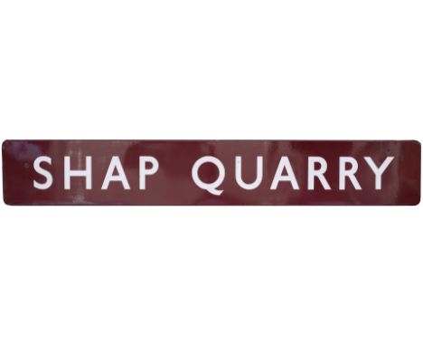 BR(M) FF enamel signal box board SHAP QUARRY from the former box situated just north of Shap summit. In good condition with a