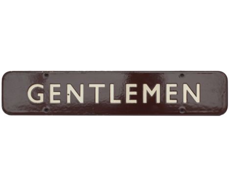 BR(W) FF enamel doorplate GENTLEMEN. In excellent condition with minor chipping to the edge and one small one to the first N,