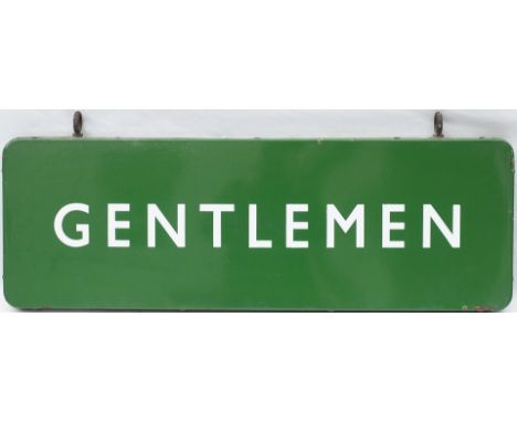 BR(S) FF double sided enamel station sign GENTLEMEN with original hanging hooks. Both sides in very good condition with minor