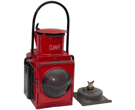 Great Western Railway locomotive head lamp embossed in the chimney G.W.R. Complete with reservoir, GWR marked burner and drop