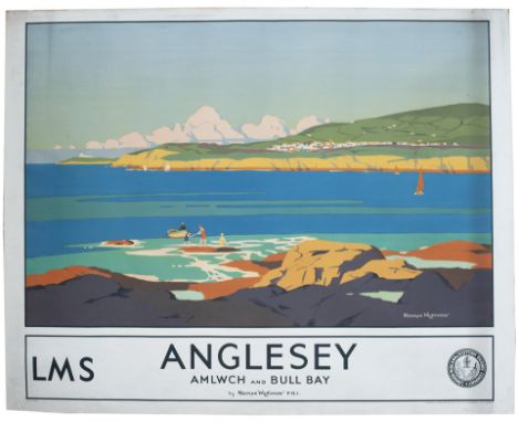 Poster LMS ANGLESEY AMLWCH AND BULL BAY by Norman Wilkinson. Quad Royal 40in x 50in. In excellent condition.