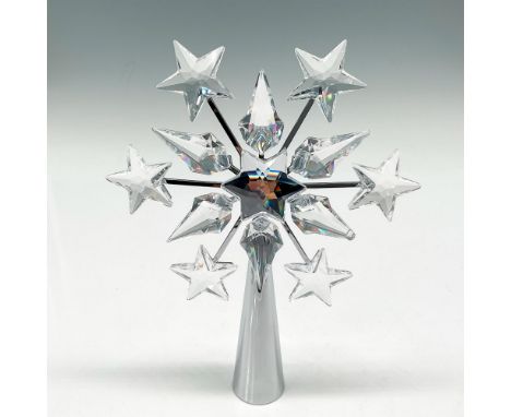 Part of the Crystal Seasons theme this has rhodium metal base and extensions to hold the crystal stars. Swarovski backstamp. 