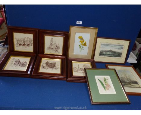A quantity of Prints to include Hilda M. Chaddock Street scenes, The East view of Birmingham in Warwickshire, Ltd Edition pri