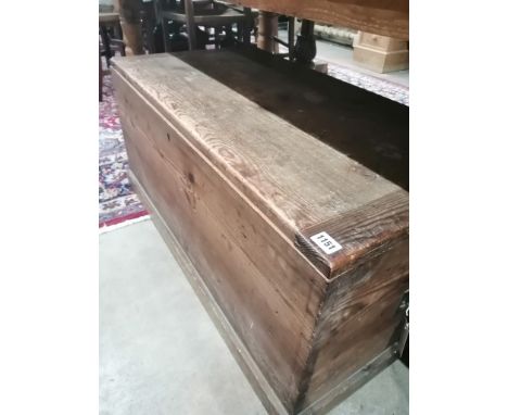 A Victorian pine trunk, length 96cm, depth 50cm, height 45cm