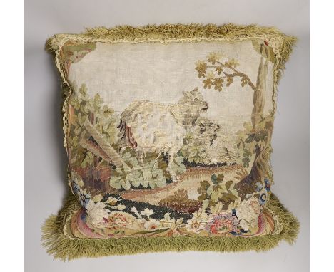 An 18th century tapestry cushion