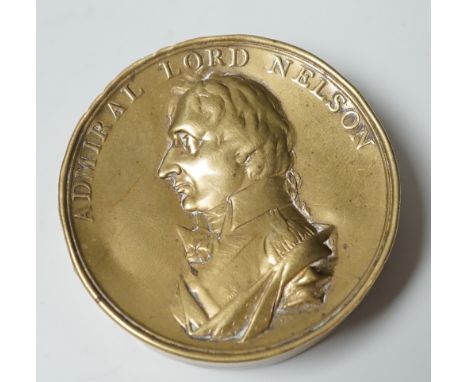 A 19th century brass Nelson snuff box