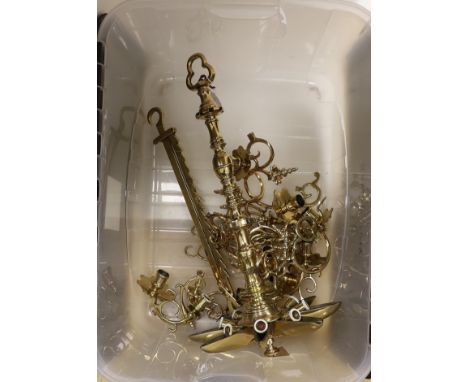 Judaica - a brass Sabbath lamp