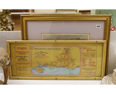 An LB &amp; SC Railway framed poster and a Brighton West Pier print