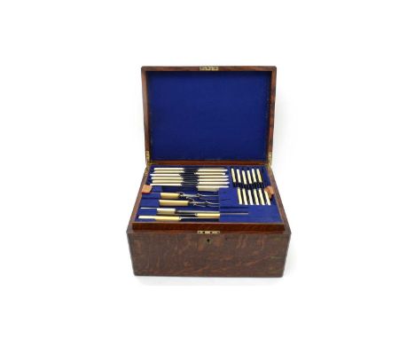 An Edward VII oak canteen of silver cutlery, by Josiah Williams &amp; Co (George Maudsley Jackson &amp; David Landsborough Fu