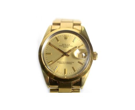 Rolex Oyster Perpetual Date: a gold-capped steel-cased automatic wristwatch, ref 15505, serial no. 7146***, circa 1982, the s