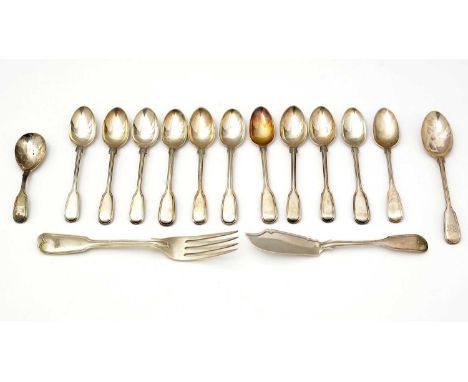 Eleven William IV/Victorian silver teaspoons, by Chawner &amp; Co (George William Adams) and others, London various dates, in