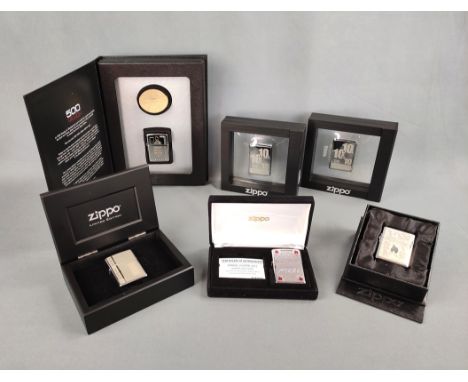 Zippo Konvolut Limited Editions und Jahresausgaben, bestehend aus: "Annual Lighter 2012, Chimney and Flames", besondere Neuau