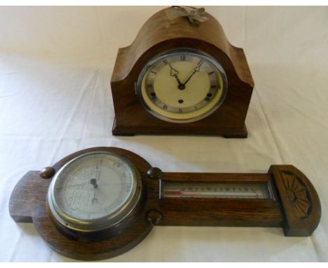 1920/30's mantle clock and barometer