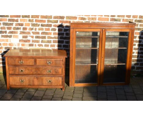Chest of drawers & glass fronted shelf unit