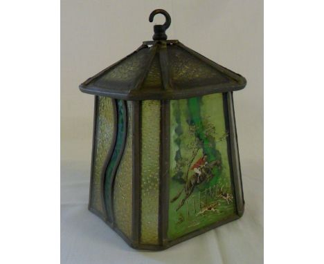 1930's leaded glass light fitting