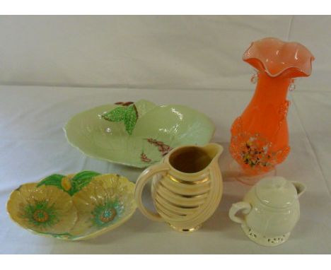 Various ceramics inc Carltonware and Wade & Murano style vase