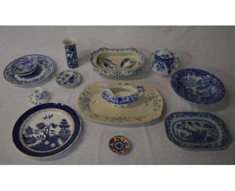 Blue & white ceramics inc Spode, Old Willow 