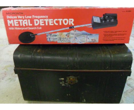 Metal detector & tin trunk