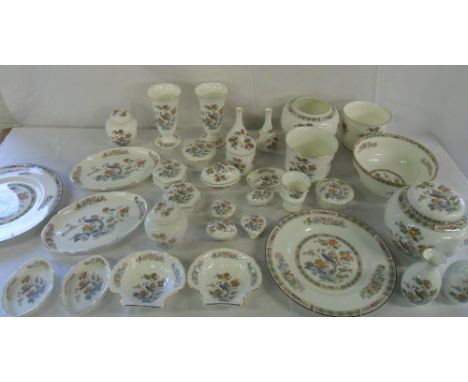 Wedgwood Kutani Crane ornaments inc Ginger Jar, vases & trinket pots