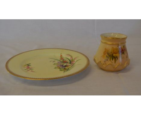 Royal Worcester plate & sm vase