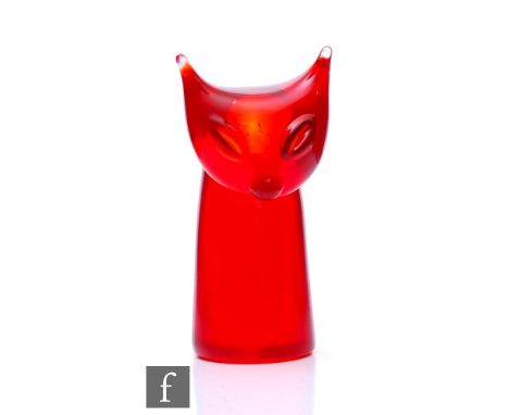 A mid 20th Century Antonio Da Ross for&nbsp;Cenadese&nbsp;Murano figure of a stylised cat, in a ruby ground, height 12cm, uns