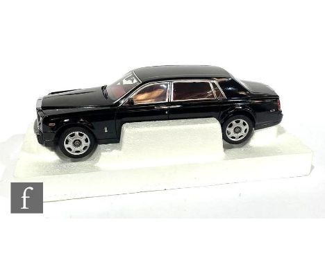 A 1:18 scale diecast model Rolls-Royce Phantom in black, limited edition of 999, boxed. 
