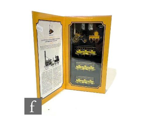 An OO gauge Hornby R3810 Liverpool and Manchester Railway Stephenson's Rocket train pack, comprising 0-2-2 Stephenson's Rocke