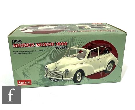 A Sun Star 4771 1:12 scale 1956 Morris Minor 1000 Tourer diecast model, boxed. 