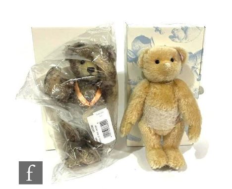 Two Steiff Danbury Mint boxed teddy bears, the first in beige mohair, white tag 663000, the second 'Krystopher' in blond moha