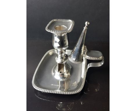 HALLMARKED SILVER CHAMBER STICK C1795 NEWCASTLE MAKER T.W 374.8G