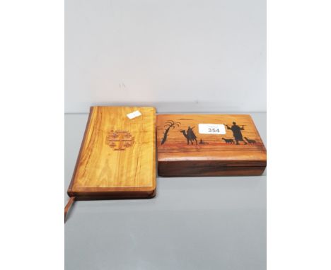 JERUSALEM OLIVE WOOD BOUND NEW TESTAMENT AND TRINKET BOX