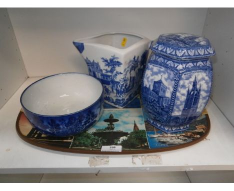 Ringtons Tea Caddy, Doulton Willow Bowl and 1 other piece