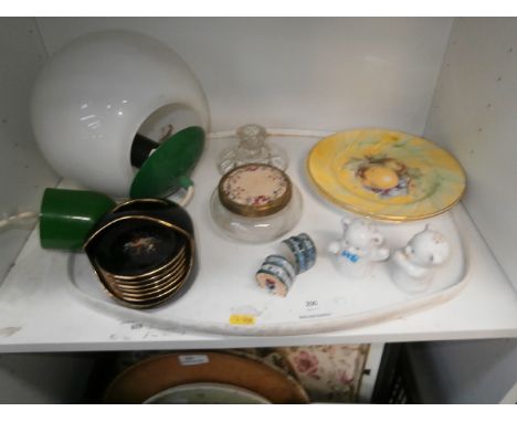 Tray inc Light Fitting, Salt & Pepper Pots and Bone China Plates etc
