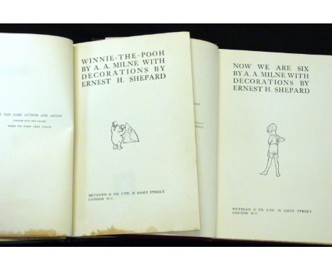 ALAN ALEXANDER MILNE: 2 titles: WINNIE-THE-POOH, ill E H Shepard, London, Methuen, 1926, 1st edition, contemporary inscriptio