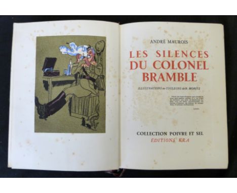 ANDRE MAUROIS: LES SILENCES DU COLONEL BRAMBLE, ill R Moritz, Paris, Editions Kra, 1929 (1000) on velin de rives coloured ill
