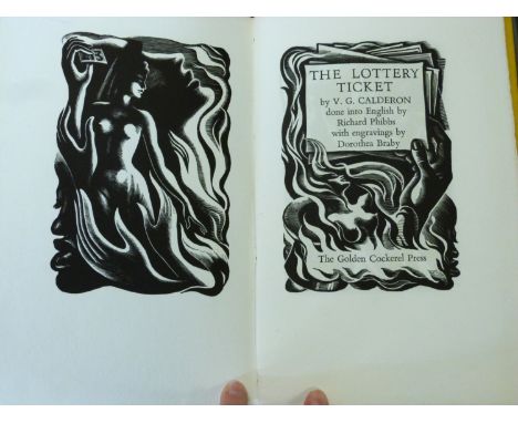 VENTURA GARCIA CALDERON: THE LOTTERY TICKET, trans Richard Phibbs, ill Dorothea Braby, [London], Golden Cockerel Press, [1945