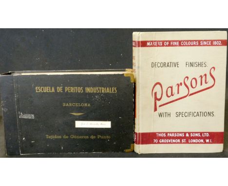 THOMAS PARSONS &amp; SONS: PARSONS DECORATIVE FINISHES WITH SPECIFICATIONS, circa 1935, trade catalogue of paints and enamels