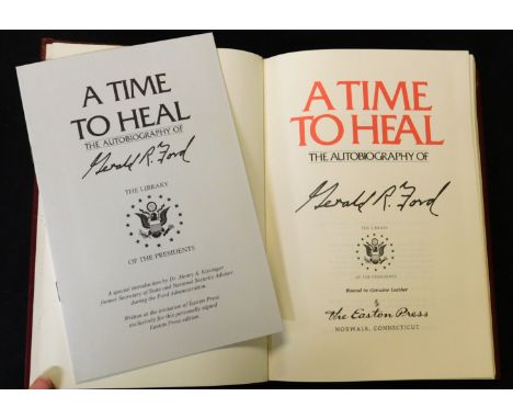 GERALD R FORD: A TIME TO HEAL, THE AUTOBIOGRAPHY, Norwalk Connecticut, Easton Press, 1987, signed, Library of the Presidents 