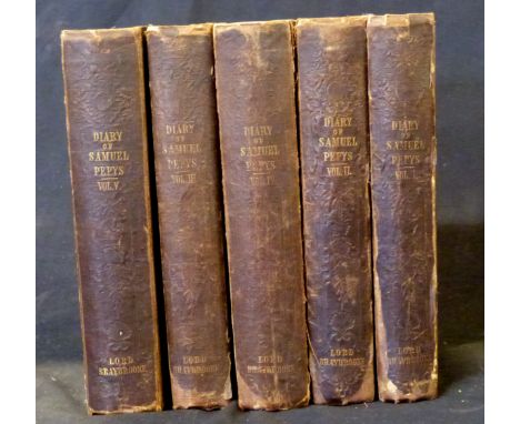 SAMUEL PEPYS: DIARY AND CORRESPONDENCE, ed Richard Lord Braybrooke, London, Henry Colburn, 1848-49, 3rd edition, considerably