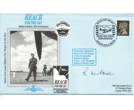 Wg Cdr R Power signed Reach for the Sky cover. Good Condition. All signed pieces come with a Certificate of Authenticity. We 
