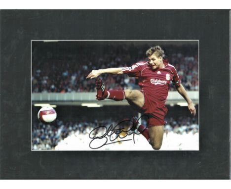 Football Steven Gerrard 12x16 mounted signed colour photo pictured in action for Liverpool. Steven George Gerrard MBE (born 3