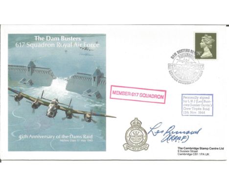 Tirpitz Raider Les Burrows signed The Dam Busters, No. 617 Squadron, Royal Air Force. 45th Anniversary of the Dams raid. Cove
