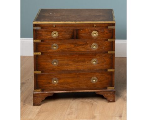 Kennedy for Harrods military bachelors chest The brushing slide with a tooled leather inset above two short and three long dr