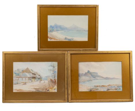 In the Manner of General Sir John Miller Adye (British 1819-1900) Three scenes of Mauritius, the first Pointe D'Esny, waterco