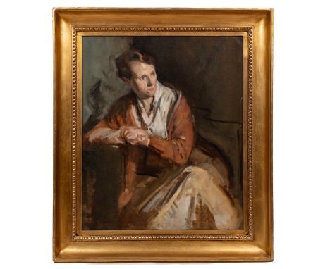 Late-19th or Early-20th Century School Portrait of a lady seated in a chair, oil on canvas, unsigned.71cm x 59cmQty: 1Some si