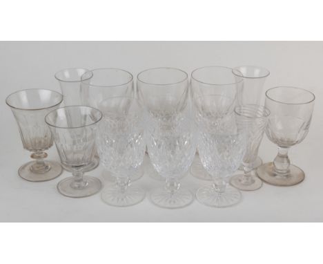 A group of Waterford and other glassware The lot consisting of a group of six Waterford crystal wine glasses with hobnail cut