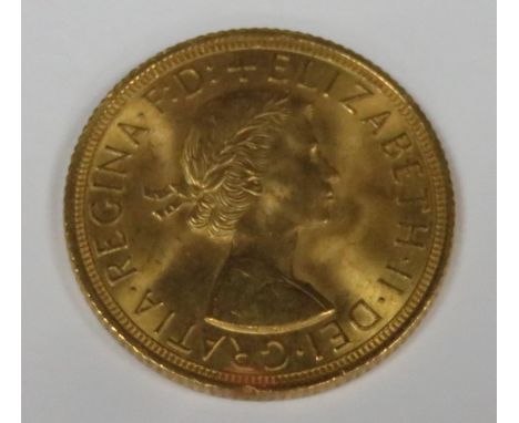 Queen Elizabeth II 1958 gold full sovereign 