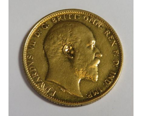 King Edward VII 1907 gold full sovereign, Melbourne mint 