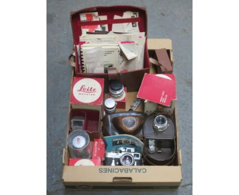 LEICA M2 CAMERA BY ERNST LEITZ WETZLAR AND ALSO VARIOUS ACCESSORIES INCLUDING LENSES AND LEICA METER, ETC. 