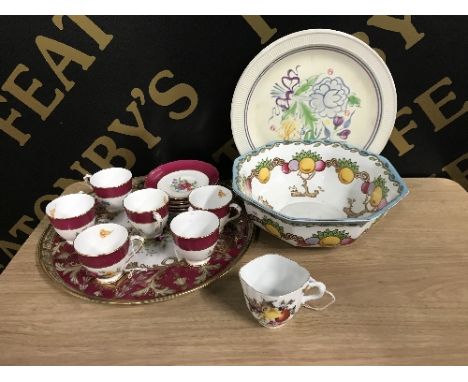2 X POOLE POTTERY PLATES , DRESDEN JUG & 1950'S NEW CHELSEA SET & LOSOL BOWL